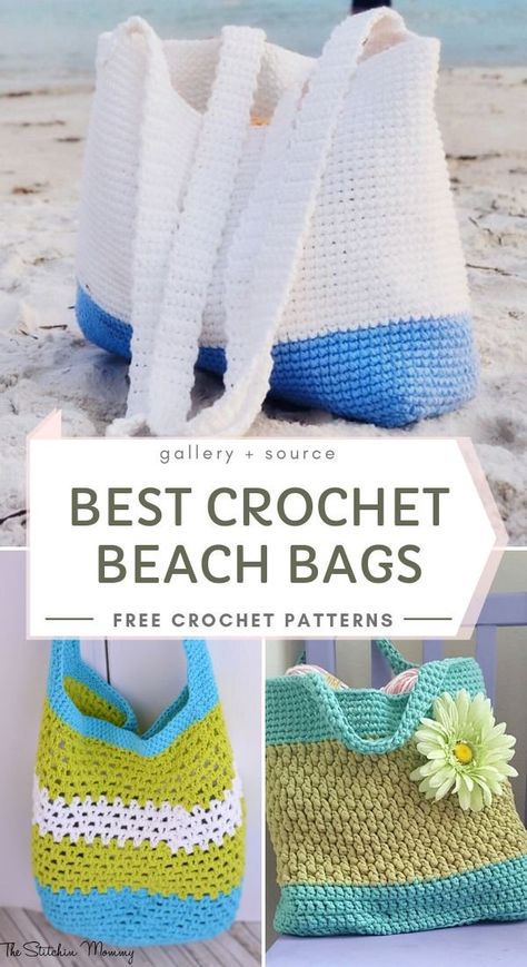 Best Crochet Beach Bags With Free Crochet Patterns In this collection you can find the best crochet beach bags. These bags are sturdy and big enough to keep all the things you need to take with you. Of course, if you don't plan on taking a vacation, this bag will be perfect as grocery bag or simply everyday carry bag. It's also a great alternative for plastic bags, which helps with keeping our planet healthy. Use bright colors if you need more fun in your life, and if you prefer calmer hues, try Single Crochet Bag Free Pattern, Easy Crochet Beach Bag Free Pattern, Crochet Beach Bag Free Pattern Summer, Beach Bag Crochet Pattern, Summer Crochet Patterns Free Easy, Crochet Summer Bag Free Pattern, Crochet Cotton Beach Bag, Crochet Beach Bag Free Pattern, Easy Crochet Bags For Beginners