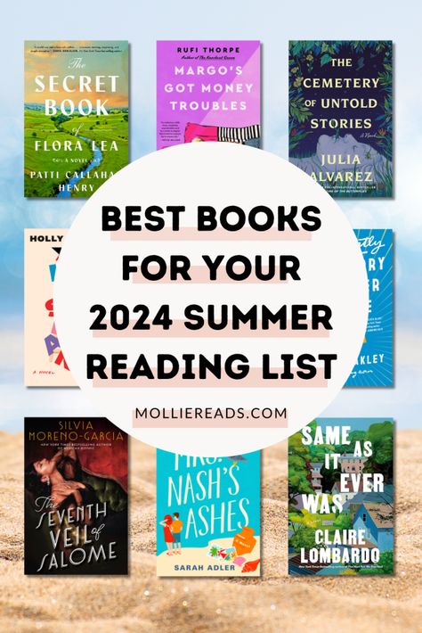 36 Best Books for Summer Reading in 2024 - Mollie Reads Books For Vacation Reading, Best Books 2024, Spring Reading List, Summer Book List, Books For Summer, Best Classic Books, Best Summer Reads, Reese Witherspoon Book Club, New Romance Books