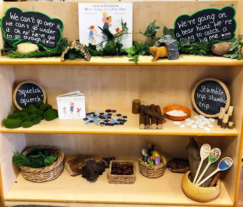 @earlyyearsoutdoor on Instagram: “🐻BEAR HUNT🐻 Some newly revamped story shelves for the small world area. In previous years, I would have filled a tuff tray and spent hours…” Book Corner Eyfs, Book Corner Classroom, Small World Area, Reading Corner Classroom, Reception Classroom, Book Area, Going On A Bear Hunt, Reading Display, Reception Class