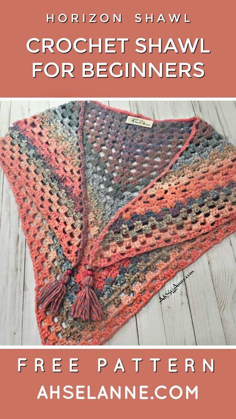 Diy Crochet Shawl, Granny Square Crochet Shawl Pattern, Shawls To Crochet, Granny Crochet Shawl, Granny Stitch Crochet Projects, Crochet Pattern For Shawl, Granny Stitch Shawl Free Pattern, Crochet Granny Shawl Pattern Free, Crochet Shawl Video Tutorials