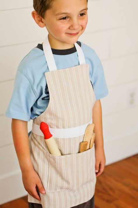 Child's Apron Pattern - available for PDF download! - Tidbits Toddler Apron Pattern Free, Boy Apron Pattern, Kids Apron Pattern Free, Free Apron Pattern, Child Apron Pattern, Boy Apron, Apron Pattern Free, Toddler Apron, Diy Apron