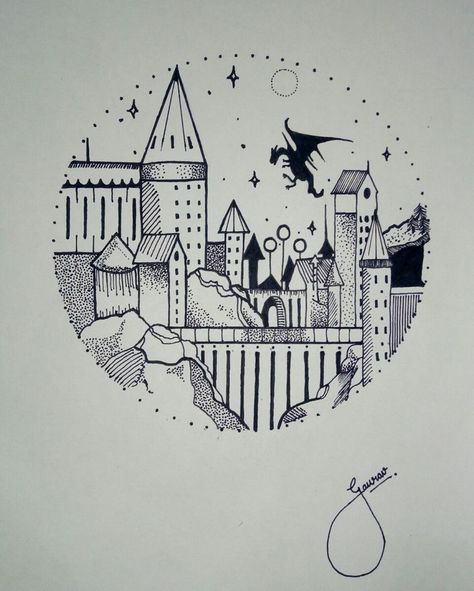 Newest Photos ink drawing doodles Thoughts Learning how to draw having toner not the same as mastering pad drawing. The obvious variation is that you can do not d #doodles #drawing #ink #Newest #Photos #Thoughts #obvious Hogwarts Drawing, Hogwarts Tattoo, Dragon Flying, Art Harry Potter, Art Du Croquis, 심플한 그림, Doodle Doodle, Tapeta Harry Potter, Art Sketches Doodles