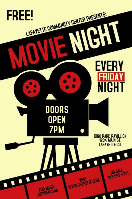 Movie Night Poster, Movie Night Flyer, Movie Poster Template, Film Festival Poster, Yard Haunt, Peisaj Urban, Festival Flyer, Film Poster Design, Club Poster