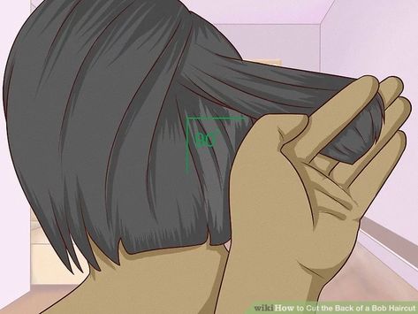 3 Ways to Cut the Back of a Bob Haircut - wikiHow Cut Hair At Home, Short Stacked Bob Haircuts, Bob Haircut For Girls, Classic Bob Haircut, Hair Cut Guide, Short Layered Bob Haircuts, Inverted Bob Haircuts, Chin Length Haircuts, Haircut Tip