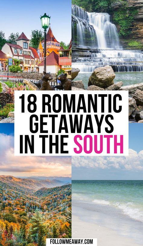 18 Interesting Weekend Getaways In The South - Follow Me Away Weekend Getaways In The South, Weekend Getaways For Couples, Best Weekend Trips, Couples Weekend, Southern Travel, Couples Travel, Best Weekend Getaways, Romantic Weekend Getaways, Usa Travel Guide