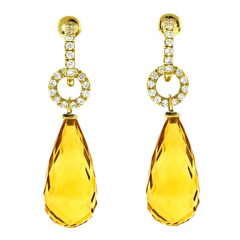 Citrine Jewelry, Yellow Jewelry, Jeweled Earrings, Yellow Earrings, Diamond Drop Earrings, Mellow Yellow, Citrine, Beautiful Jewelry, My Jewellery