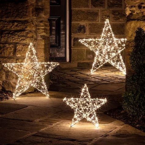 Outdoor Christmas Lights - 23 Outside Christmas Lights To Buy Outdoor Christmas Decorations Lights, Stars Aesthetic, Indoor Christmas Lights, Christmas Garden Decorations, Christmas Light Displays, Garden Christmas, Christmas Yard, Christmas Garden, Outdoor Christmas Lights