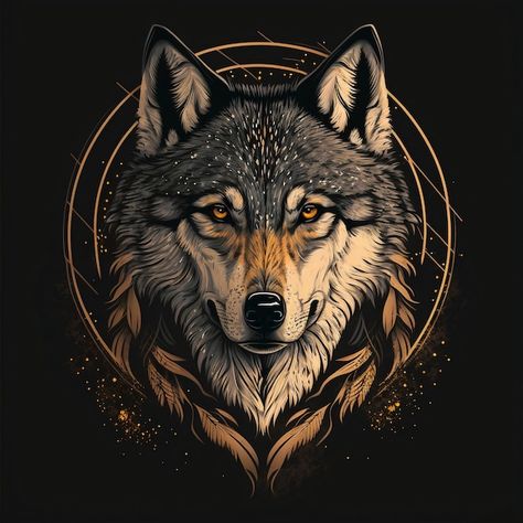 Cool Wolf Pictures, Wolf Artwork Illustrations, Wolf Profile Picture, Wolf Front View, Wolf Illustration Art, Wolf Head Illustration, Wolf Head Drawing, Wolf Art Drawing, Wolf Face Drawing