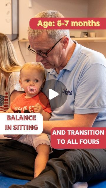 Falmed - Stanisław Faliszewski on Instagram: "Good balance and control of equilibrium are key elements for normalizing muscle tone and achieving independent sitting and crawling! 

👼 Here’s a simple yet highly effective activity that you should do every day with your little one who is 6,5 months or older! If they are already 7 months
old, you can extend the balancing time, and after lowering them down, encourage crawling. 

❤️ Daily repetition of this exercise will help your
baby initiate crawling independently and gain better control in the upright sitting position. 

👉 After coming down to the mat or floor, expect your baby to initiate a high support position. If their arms are
still weak and they haven’t mastered this high support yet, continue practicing tummy time with the ball 

😊 How To Encourage Crawling, 7 Month Old Activities, 7 Month Old Baby Activities, 7 Month Old Baby, Crawling Baby, Sitting Position, Baby Tips, Muscle Tone, 7 Months