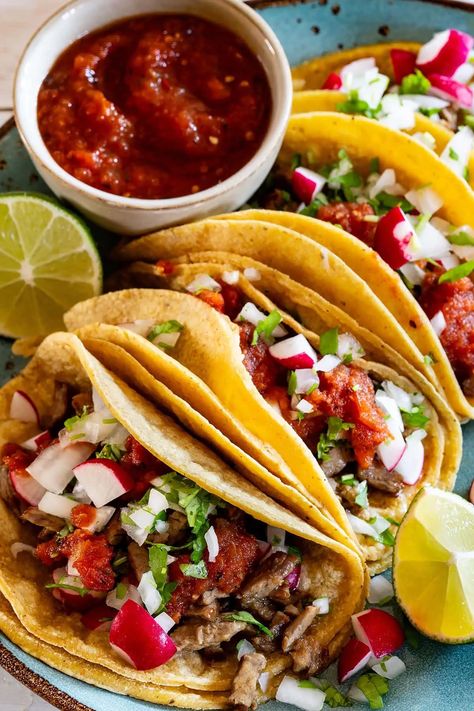 Leftover Steak Tacos With Roasted Chipotle Salsa Steak For Tacos, Guacamole Sauce, Chipotle Tacos, Chipotle Salsa, Leftover Steak, Taco Ingredients, Steak Tacos, Chipotle Chili, Chipotle Sauce