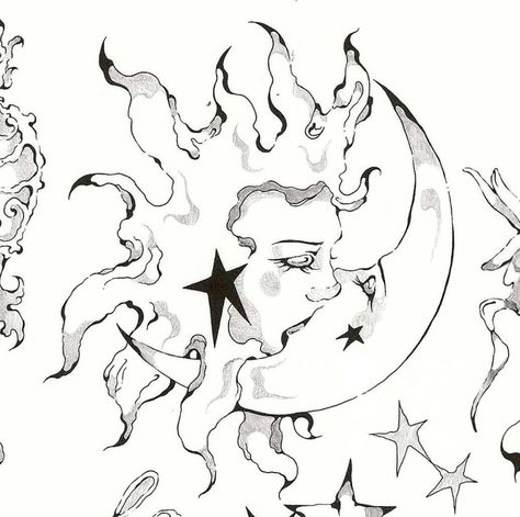 Sun Moon Tattoo, Paris Tattoo, Dot Tattoos, And July, Arte Inspo, Arte Sketchbook, Simplistic Tattoos, Tattoo Design Drawings, Creative Tattoos