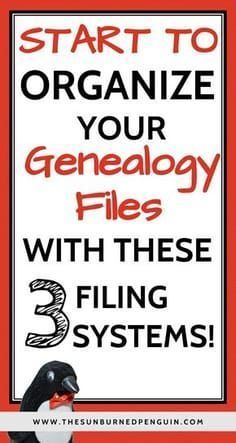 What To Do With All Those Genealogy Files! | The Sunburned Penguin | Family genealogy, Genealogy, Genealogy book Family History Organization, Free Genealogy Sites, Family History Projects, Genealogy Organization, Genealogy Help, Family Tree Research, Genealogy Websites, Ancestry Family Tree, Genealogy Forms