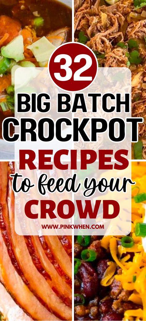 Crockpot Recipes For Large Family, Recipes For A Big Group, Quick And Easy Food For A Crowd, Easy Suppers For A Crowd, Diner For A Crowd, Crockpot Recipes Big Family, Large Crockpot Meals For A Crowd, Crock Pot Cooking For A Crowd, Family Reunion Meals Cooking For A Crowd