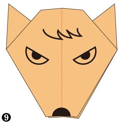 Easy Origami wolf Face Instructions You Can Fold Easily Origami Wolf Easy, Wolf Origami, Bookweek Costumes, Cub Scout Crafts, Wolf Craft, Wolf Kids, Origami Tutorial Easy, Kids Origami, Wolf Face