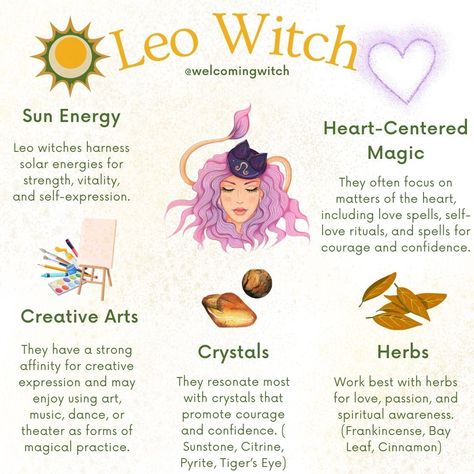 🔥✨ Embracing my inner fire and the bold spirit of Leo with every spell and ritual. 🦁🌞 Let's shine brightly, manifest our dreams, and ignite our passions together! 🌟💫 #LeoWitch #FireAndMagic #BoldSpirit #Leo #zodiac #witchcraft #witchesofinstagram #astrology #witch Leo Witch Aesthetic, Leo Spirituality, Leo Witch, Zodiac Witchcraft, Witch Types, Energy Portal, Astrology Basics, Astrology Witch, Leo Aesthetic