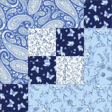 Blue and White Free Quilt Patterns - Pieced Brain Blue Quilt Patterns Free, Blue White Quilts, Blue Quilts Patterns Free, Blue And White Quilts Patterns, Blue Quilts Ideas, Blue And White Quilts, Winter Quilts Patterns, Floral Quilt Patterns, Blue Quilt Patterns