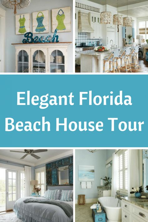 Beach Porch Decor Beach Porch Decor, Beach House Florida, Beach Cottages House Plans, Elegant Beach House, Modern Beach Cottage, Beach Porch, Coastal Style Kitchen, Beach House Tour, Beach House Bathroom