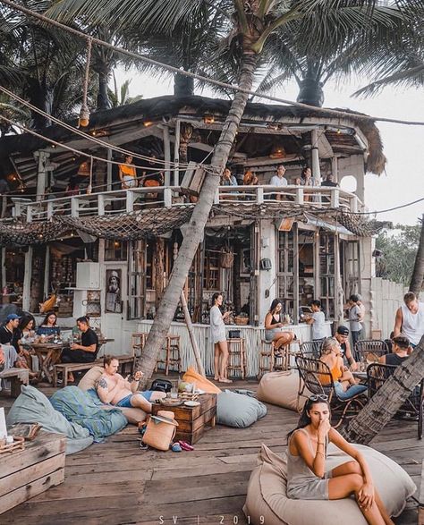 Restaurant & Bar Design Guide on Instagram: “Restaurant La Brisa 👀. Bali, Indonesia 🇮🇩. 📷 @s__venton •⠀ •⠀ •⠀ •⠀ •⠀ •⠀ #designrestaurants #restaurantdesign #bali #indonesia #restaurant…” Indonesia Restaurant, Beach Restaurant Design, Instagram Restaurant, Bamboo Roof, Coral Island, Tulum Travel Guide, Restaurant Bar Design, Style Surf, Beach Restaurant