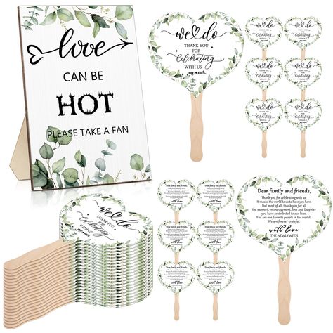 PRICES MAY VARY. Complete Package for Wedding: our package generously offers 50 pieces of wedding fans for guest and a rustic wedding table sign, a complete set to add a distinctive charm to your wedding reception; The fans serve as welcome gifts for your guests and ensure they enjoy the festivities cooler, while the table sign artistically informs guests about their purpose Reliable Material Quality: crafted with utmost precision, every wedding fan's handle is made of sturdy, quality wood while Wedding Fans For Guests, Paper Fans Wedding, Fan For Wedding, Wedding Table Sign, Hand Fans For Wedding, Bridal Shower Party Favors, Wooden Wedding Signs, Paper Fan, Signing Table Wedding