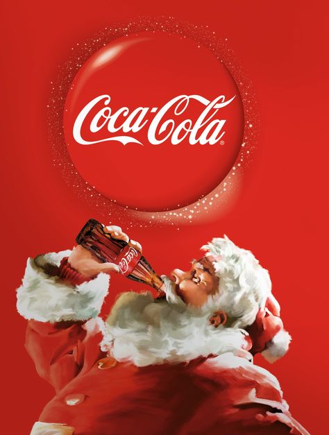 Santa Claus drinking some Coca-Cola. Coke Poster, Coke Santa, Coca Cola Santa Claus, Coca Cola Wallpaper, John Pemberton, Coca Cola Poster, Cocoa Cola, Coke Ad, Christmas Adverts