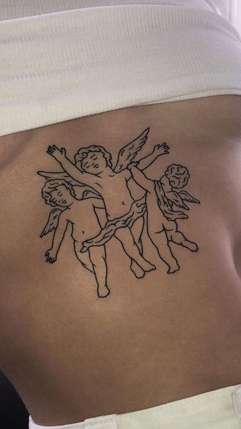 #angel Angle Tattoo, Angels Tattoo, Abdomen Tattoo, Baby Angel Tattoo, 42 Tattoo, Cupid Tattoo, Cherub Tattoo, Bauch Tattoos, Angel Tattoo Designs