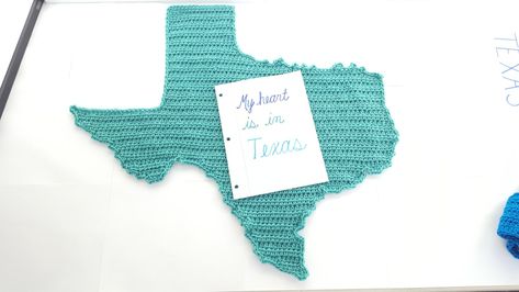 A perfectly shaped State of Texas Crochet pattern! Crochet Bluebonnet Free Pattern, Texas Crochet Pattern, Longhorn Crochet Pattern, Texas Cross Stitch, Texas Keychain, Military Ornaments, Texas Map, Gifts For Veterans, Military Gifts