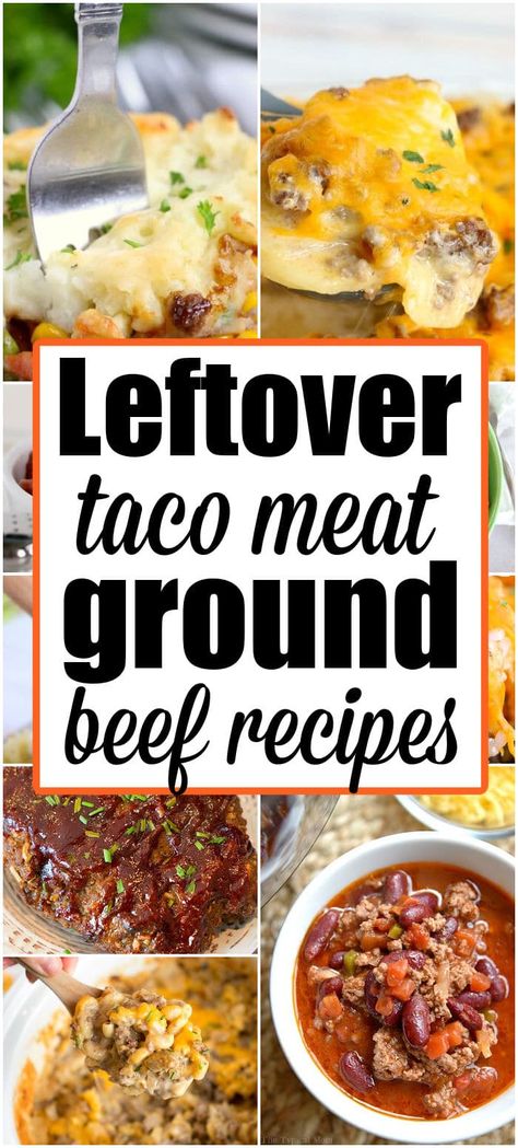 22+ leftover taco meat recipes for the day after. Use your leftover ground beef in another meal the next day for another meal and save money. Meals With Leftover Taco Meat, Leftover Taco Meat Recipes Healthy, Meals With Taco Meat, Leftover Taco Meat Ideas, Using Leftover Taco Meat, Recipes With Taco Meat, Taco Meat Recipes Leftover, Leftover Taco Meat Recipes, Leftover Ground Beef