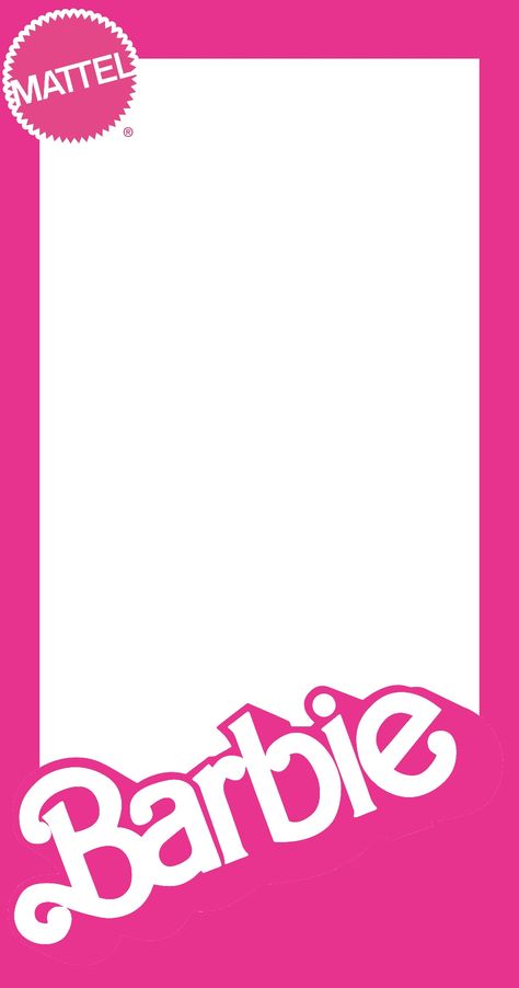 Barbie Party Template, Barbie Frame Photoshoot, Barbie Poster Ideas, Barbie Box Png, Barbie Chalkboard Art, Barbie Name Tag Template, Barbie Box Frame, Barbie You Can Be Anything, Barbie Invitation Template Free Printable