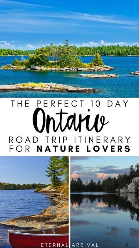 Want to plan the perfect Canada road trip? Travel Ontario! This Ontario road trip itinerary covers 10 days in Ontario, hitting the following best places to visit in Ontario: Georgian Bay Islands, Killarney Provincial Park, and Algonquin Provincial Park. Tons of Ontario nature, landscapes, hiking await! Couple Trips, Ontario Road Trip, Ontario Parks, Canada Trip, Rv Trip, Ontario Travel, Algonquin Park, Canada Ontario, Georgian Bay