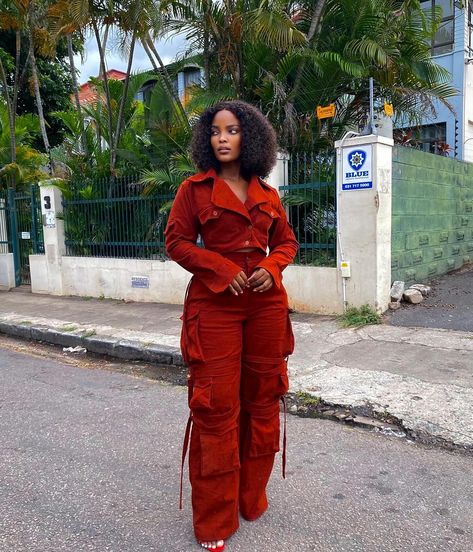 Fall Color Outfits Black Women, Red Style Outfit, Colorful Outfits Black Women, Concert Fits Baddie, Modest Outfits Black Women, Romper Fall Outfit, Mustard Outfit, Black Women Outfits, Unique Fashion Style