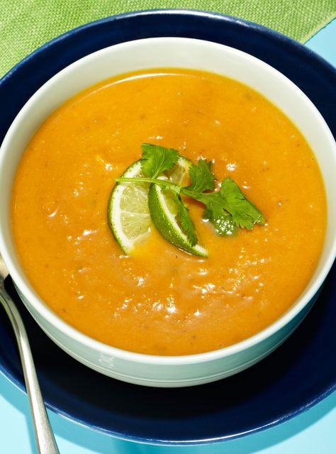 These Are The Best Drinkable Soups On Pinterest+#refinery29 Quick Soups, Thai Sweet Potato Soup, Thai Sweet Potato, Simple Soups, Detox Soup, Soup Kitchen, Soup Season, Sweet Potato Soup, Easy Soups