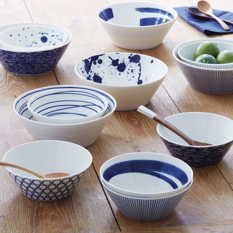 Royal Doulton Pacific Set of 6 Bowls 16cm Tapas Bowls, Modern Kitchen Set, Royal Doulton Tableware, Royal Doulton China, Pasta Bowl Set, Serving Bowl Set, Porcelain Dinnerware, Gordon Ramsay, Pacific Blue