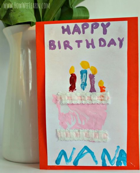 An Adorable Homemade Birthday Card - How Wee Learn Happy Birthday Crafts, Homemade Birthday Card, Print Crafts, Homemade Goodies, Homemade Birthday, Homemade Birthday Cards, Preschool Arts And Crafts, Birthday Crafts, Creative Activities For Kids