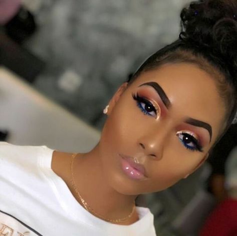 Cute Makeup Ideas, Makeup Ideas For Black Women, Maquillage Yeux Cut Crease, Makeup For Black Skin, Brown Skin Makeup, Beauty Make-up, Dramatic Makeup, Black Women Makeup, Braut Make-up