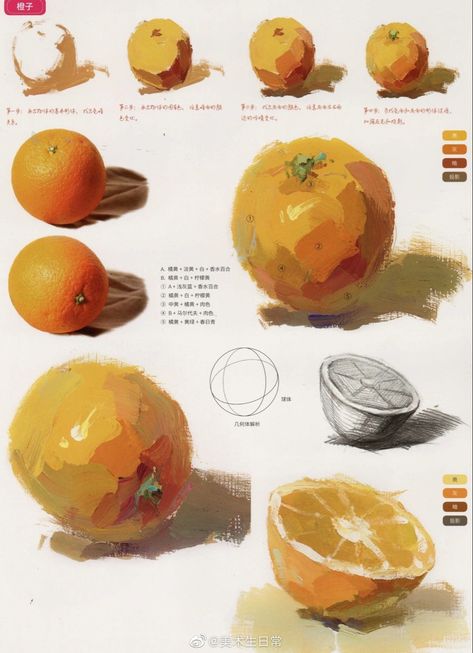 Jelly Reference, Beginner Oil Painting Ideas, Stylized Painting, Paint Mediums, Seni Pastel, Orange Painting, Easy Lessons, Gouache Art, Oil Pastel Art