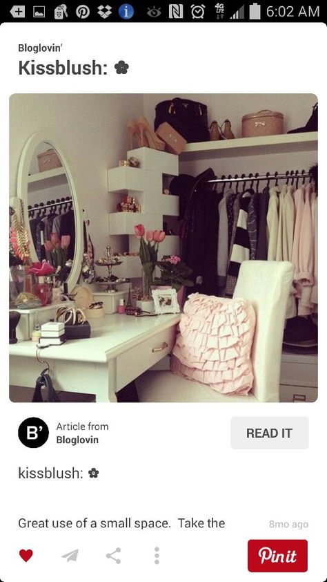 Closet Vanity, College Organization, Vanity Room, Dream Closets, غرفة ملابس, Room Goals, Dressing Tables, Beauty Room, Dream Rooms