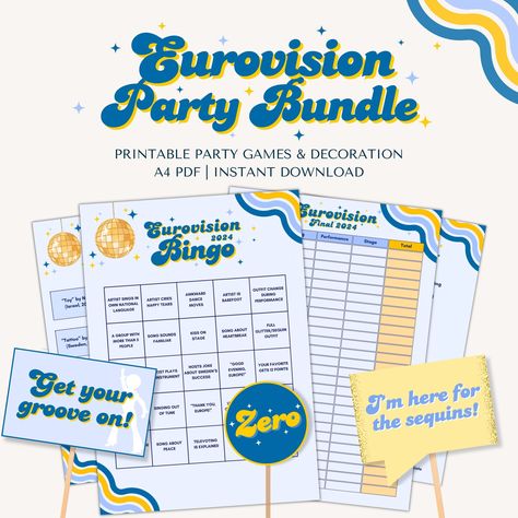 Printable Eurovision 2024 Party Bundle Eurovision Party Games Eurovision Bingo Eurovision Song Contest Instant Download - Etsy Eurovision Bingo, Eurovision Party Games, Bus Trips, Eurovision Party, Road Trip Bingo, Bingo Games For Kids, Bingo Online, Free Bingo Cards, Bingo Template