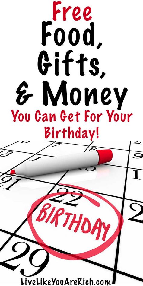 Freebies On Your Birthday, Free On Your Birthday, Birthday Gifts For Wife, Freebie Websites, Get Free Stuff Online, Living Frugal, Couponing For Beginners, Birthday Free, Freebies By Mail