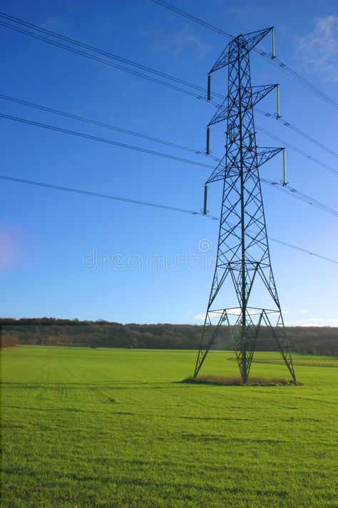 Electricity pylon in meadow. British electricity pylon carrying national grid hi , #AFF, #electricity, #carrying, #national, #British, #Electricity #ad Transmission Tower, National Grid, Art Photos, High Voltage, Power Cable, Photo Art, Photo Image, Tower, Electricity