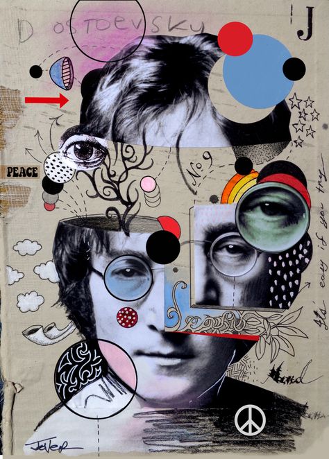 Celebrity Collage, Dadaism Art, Kollage Konst, Loui Jover Art, Dada Art, Art On Cardboard, Mixed Media Portrait, Loui Jover, Collage Portrait