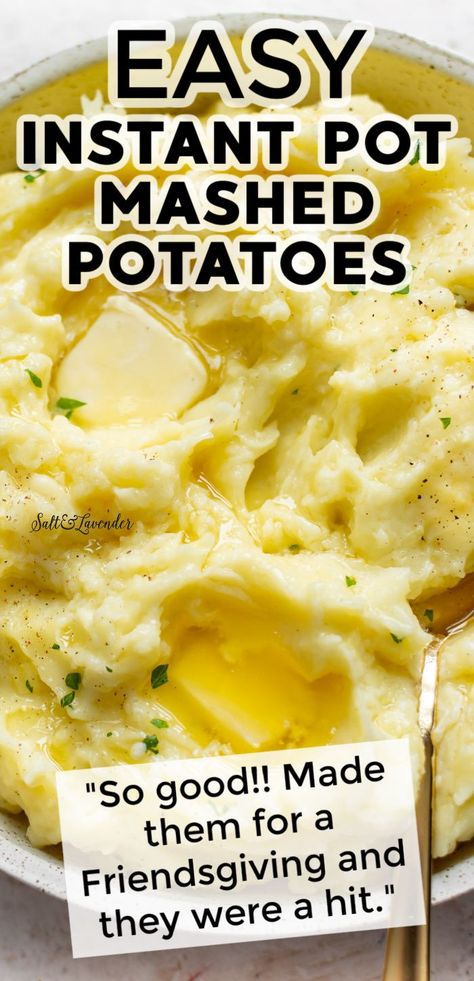 Let your Instant Pot do all the heavy lifting with this easy Instant Pot mashed potatoes recipe! They're so comforting and will be a hit on your Thanksgiving side dishes menu. Instant Mashed Potatoes Recipes, Pressure Cooker Mashed Potatoes, Instant Pot Mashed Potatoes, Thanksgiving Dinner Ideas, Easy Mashed Potatoes, Instant Mashed Potatoes, Instant Potatoes, Mashed Potatoes Recipe, Thanksgiving Menu Ideas