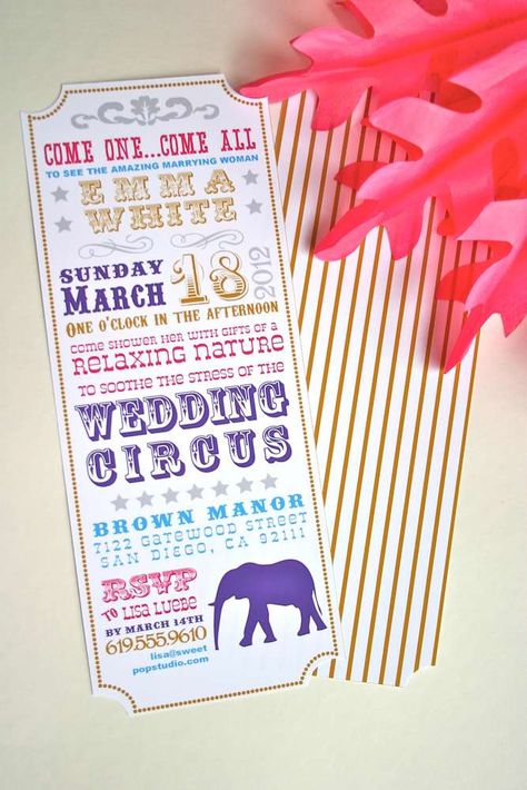 Circus Wedding Theme, Hot Air Balloon Wedding, Wedding Shower Party, Circus Wedding, Bridal Shower Invitations Printable, Carnival Wedding, Shower Party Ideas, Circus Theme, Circus Party