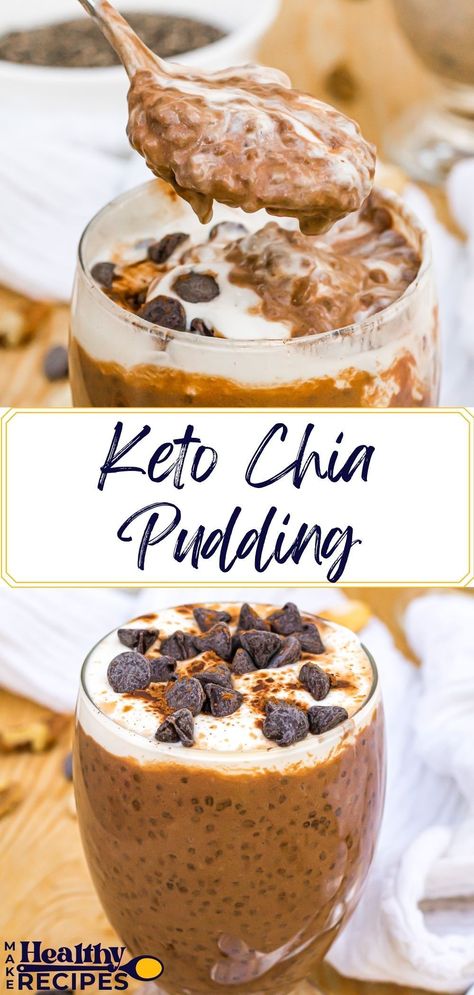 This Overnight Keto Chia Pudding recipe is a fantastic meal prep option for those busy mornings. Simply mix together the chia seeds, milk, and your choice of flavors, then let it sit overnight in the fridge. Enjoy this delicious, nutritious breakfast in the morning! Pudding Recept, Overnight Chia Pudding, Keto Pudding, Nutritious Desserts, Keto Chia Pudding, Chocolate Chia Seed Pudding, Chia Pudding Recipe, Chia Seed Recipes Pudding, Chocolate Chia Pudding