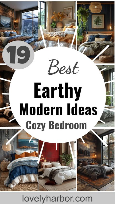 19 Best Earthy Modern Bedroom Ideas For A Cozy Retreat Cosy Earthy Bedroom Ideas, Pacific Northwest Bedroom Ideas, Peaceful Cozy Bedroom, Earthy Coastal Bedroom Ideas, Zen Bedroom Ideas Peace, Natural Earthy Bedroom, Earthy Tones Bedroom Colour Palettes, Earthtone Bedroom Ideas, Plant Boho Bedroom