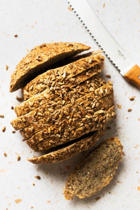 6 Ingredient Protein Bread - Wholehearted Eats Manna Bread, High Protein Bread, Protein Bread Recipe, Sugar Free Bread, Cereal Bread, High Fiber Cereal, Fiber Cereal, Buckwheat Bread, Jim Lahey