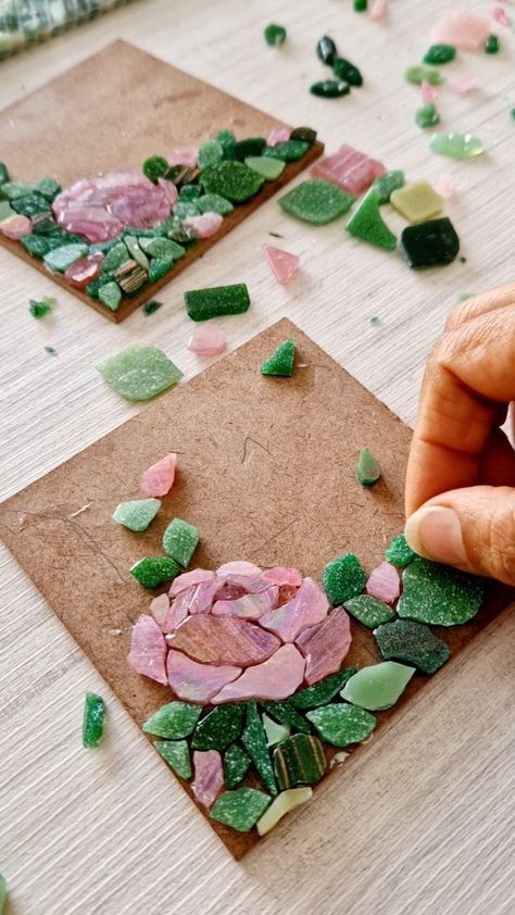 Divya Kapur | Mosaic Artist | Going round and around the Rose 😄. Grabbed precious minutes to finish the work on the corner of the coaster. And boy, am I glad I… | Instagram