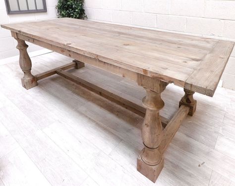 A stylish yet sturdy reclaimed wood dining table. An ideal addition to your home, it provides a charming focal point for delicious family meals Distressed Oak Dining Table, Limed Oak Dining Table, Antique French Dining Table, Weathered Oak Dining Table, Rectory Table, Whitewashed Dining Table, French Style Dining Room, Large Rustic Dining Table, Natural Oak Dining Table