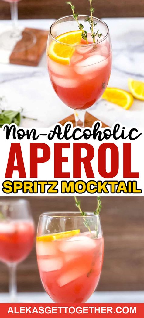 This non-alcoholic aperol spritz is a delicious and healthy take on the classic Italian orange drink that is served everywhere in Italy during the summer months! Mocktails Non Alcoholic Italian, Italian Punch Non Alcoholic, Italian Drinks Nonalcoholic, Spritz Mocktail, Spritzer Recipes, Orange Drink, Italian Drinks, Spritz Recipe, Italian Party