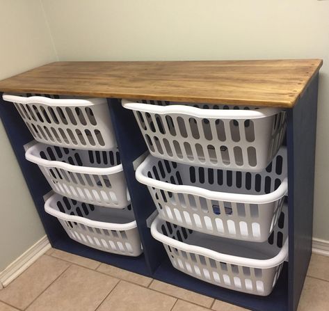 Laundry Storage Solutions, Laundry Basket Dresser, Laundry Station, Laundry Room Baskets, Laundy Room, Organization Laundry, Ikea Desk Hack, Laundry Room Ideas Small Space, Modern Laundry