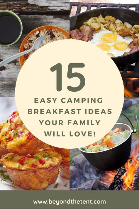 BEYOND THE TENT offers 15 kid-friendly, quick, and simple enough you'll actually be happy to make them. Plus, these easy camping breakfast recipes are delicious!! #kidfriendly #camping #food #easyrecipes #campingideas #outdoorcooking #dutchoven #campfire #breakfast #simplelife #familyfood #recipes #jetboil #beyondthetent Breakfast Ideas For Camping, Easy Camping Breakfast Ideas, Camping Breakfast Ideas, Camping Recipes Breakfast, Easy Camping Breakfast, Breakfast Kids, Ideas For Camping, Meals Breakfast, Relaxing Morning